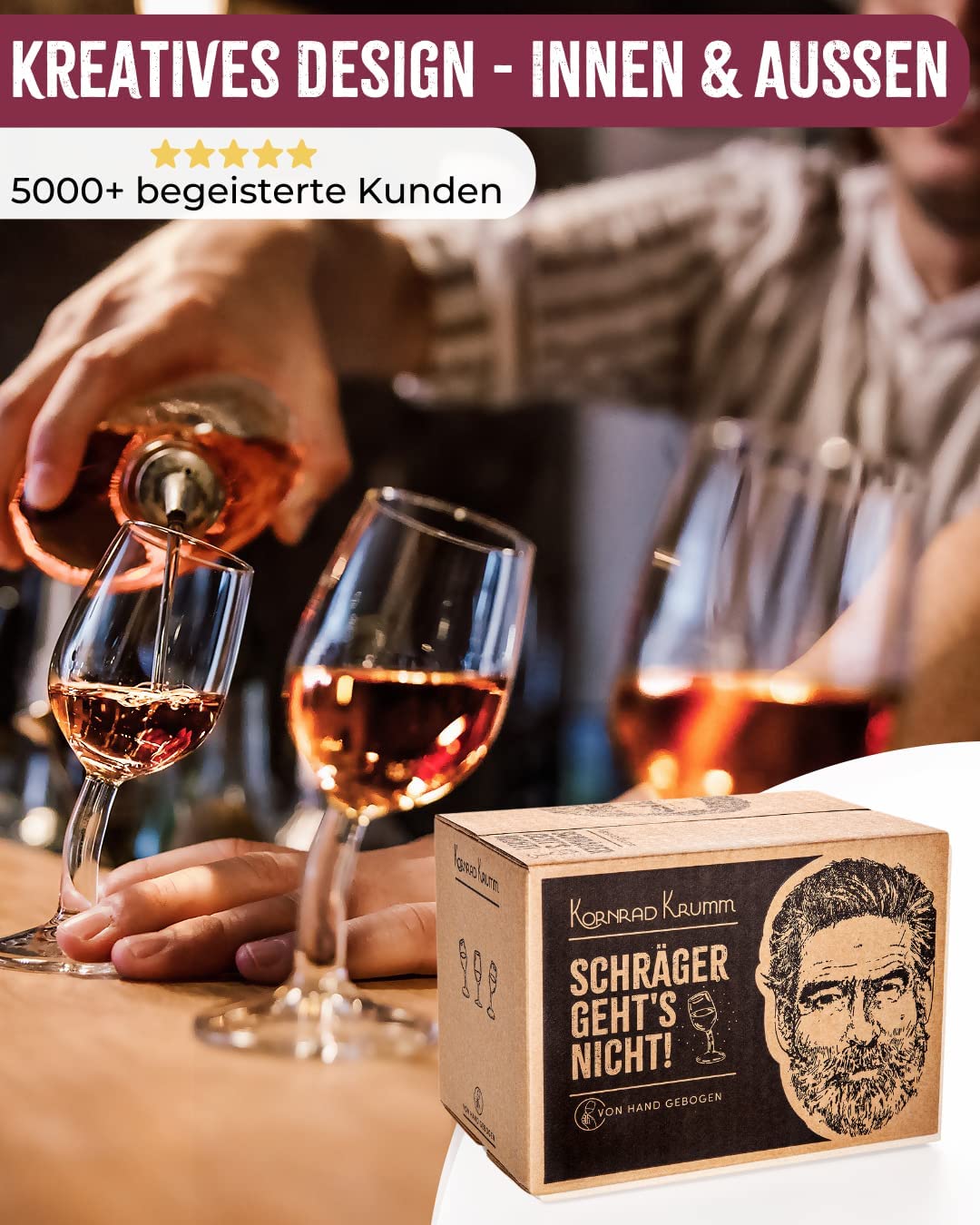 Kornrad Krumm - Schräges Schnapsglas-Set (6 Stück)
