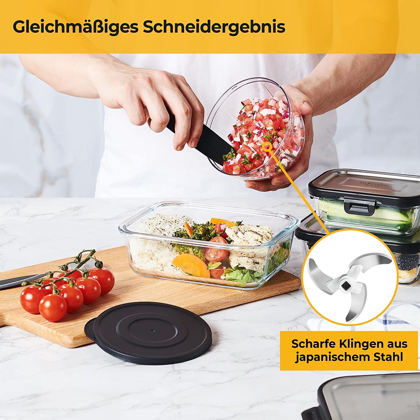 Silberthal Manueller Multizerkleinerer mit 3 Klingen
