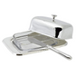 Edzard Butterdose, versilbert, mit Glasschale und Messer