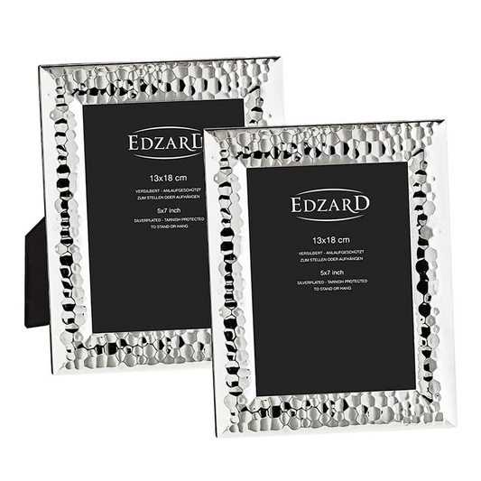 Edzard 2er Set Fotorahmen Gubbio 13x18cm - Versilbert & Anlaufschutz
