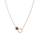 Kerbholz Geometrics Collection Twin Necklace – Damen Halskette mit Naturholz Anhänger in Roségold